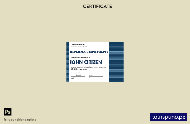 Plantilla de certificado de diploma mecánico de EE. UU. lista para imprimir